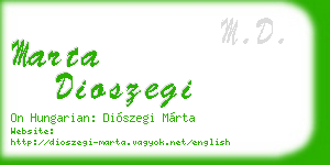 marta dioszegi business card